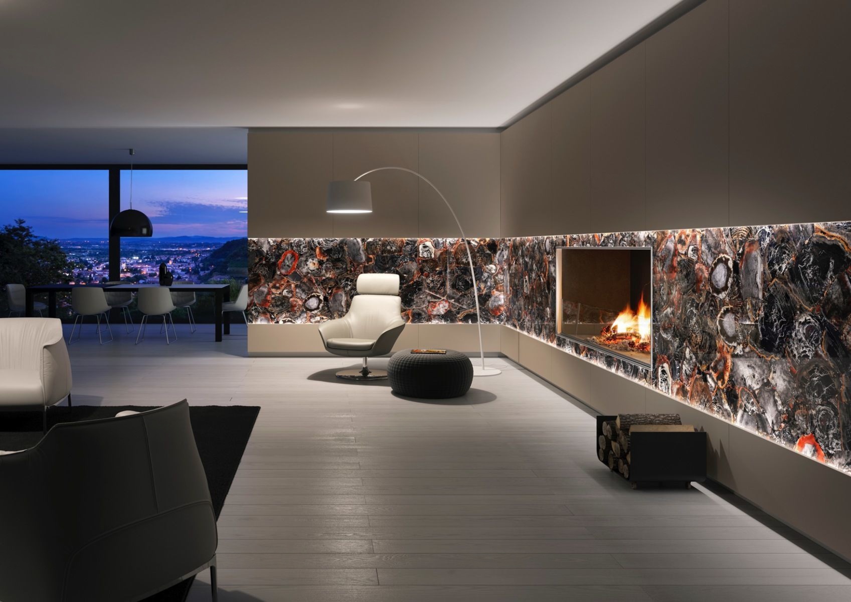 Pose de carrelage dans un salon